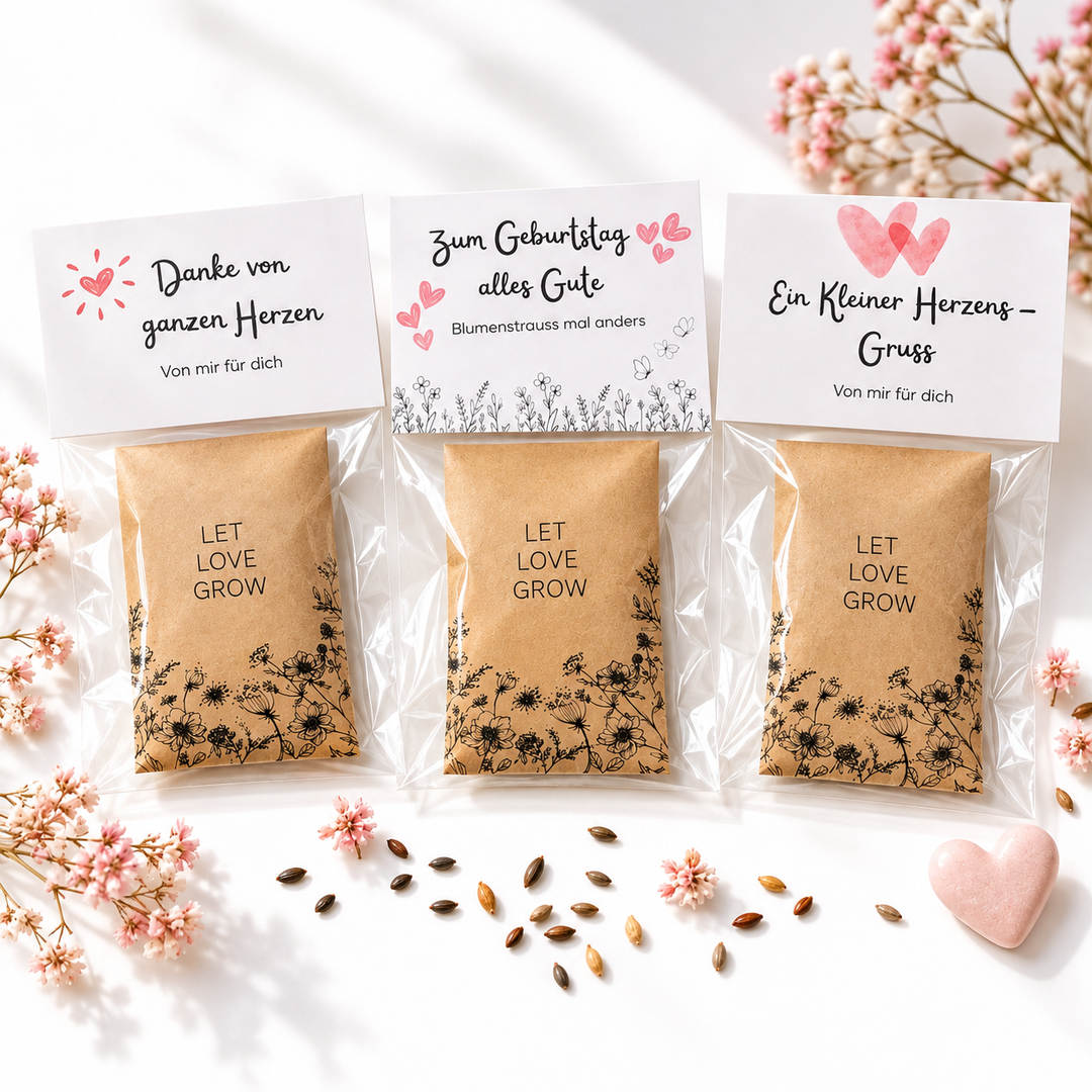 Schweizer Wildblumensamen «Let Love Grow» - Geschenkset in 3 Varianten