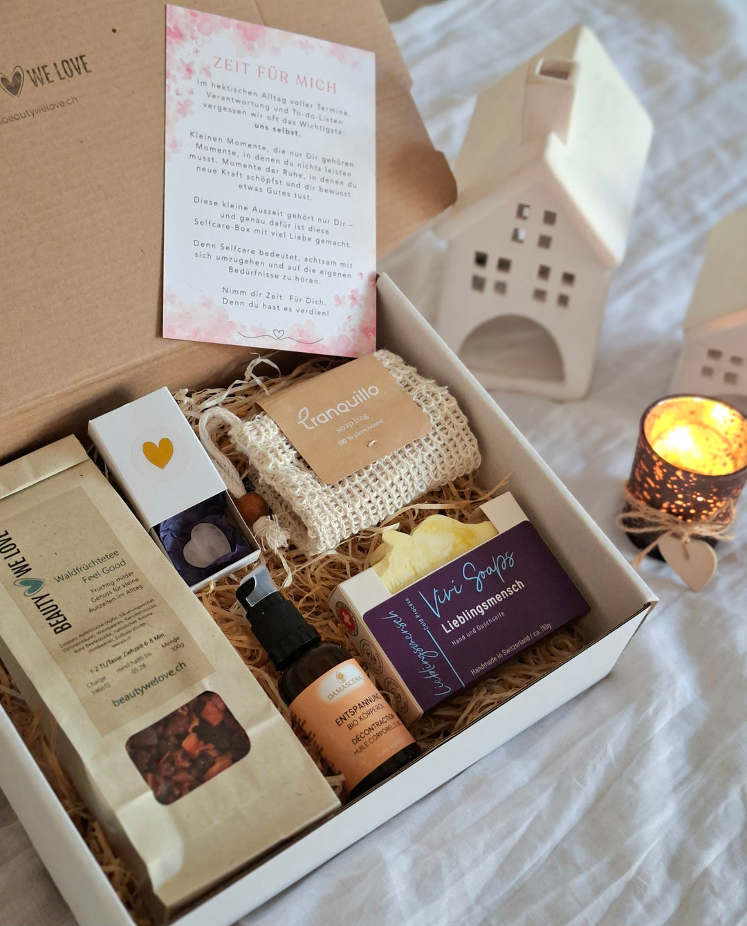 Geschenk- Set Wohlfühlmomente für Dich- Selfcarebox mit Challenge