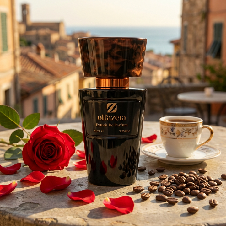 Chogan № 105 – Coffee &amp; Rose
Gourmand. Blumig. Tief. – Wenn Kaffee auf sinnliche Rose trifft

Ein Duft, der überrascht und im Gedächtnis bleibt. Chogan № 105 vereint die Eleganz zarter Rosennoten mit der dunklen Intensität von frisch gebrühtem Arabica-Kaffee.

Mit 30 % Duftessenz gehört er zur blumig-orientalischen Duftfamilie – intensiv, warm und mit einer unverwechselbaren Gourmand-Note.