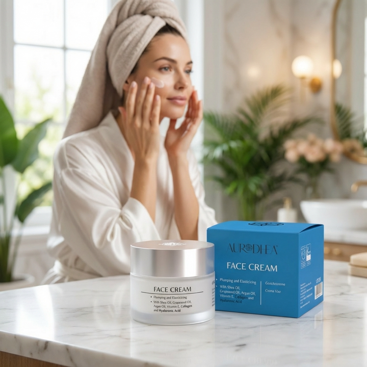 Die Aurodhea Gesichtscreme mit Kollagen und Hyaluronsäure versorgt die Haut intensiv mit Feuchtigkeit und polstert sie sichtbar von innen auf. Die ausgewogene Anti-Aging-Formel eignet sich nicht nur für reife Haut, sondern auch ideal für junge Haut, um die ersten Anzeichen der Hautalterung frühzeitig zu verlangsamen.