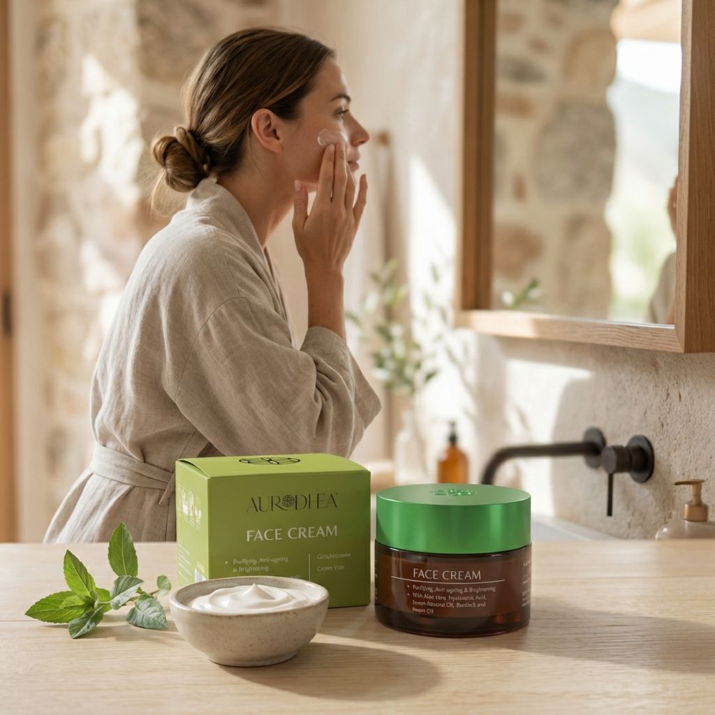 Crème visage à l'huile de neem - pour peaux grasses et à imperfections - 50 ml