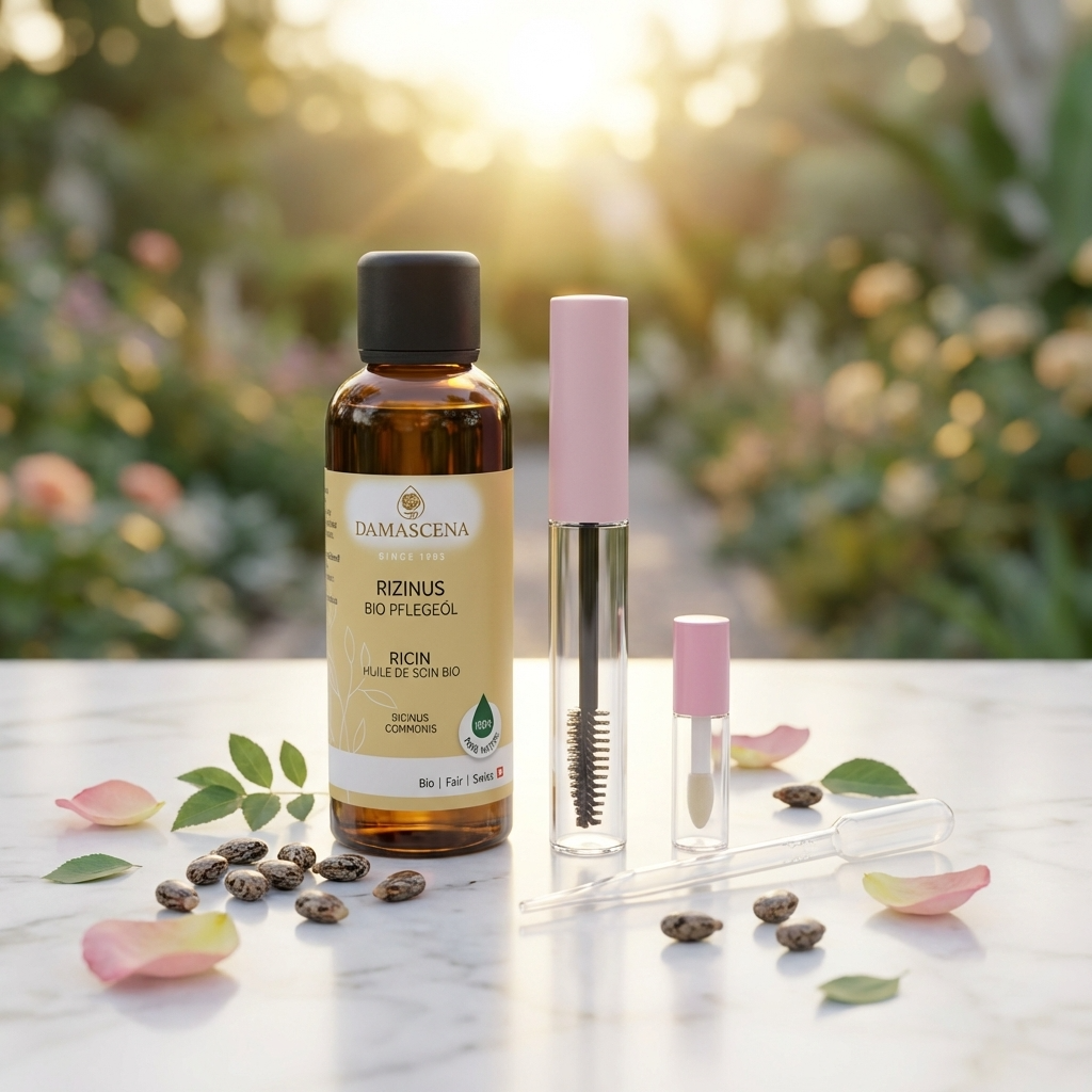 Bio-Rizinusöl DIY-Set - für schöne Wimpern, Brauen & Lippen