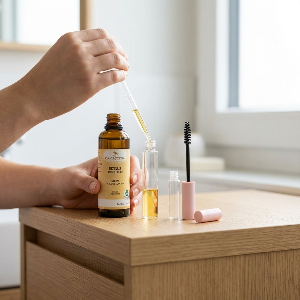 Bio-Rizinusöl DIY-Set - für schöne Wimpern, Brauen & Lippen