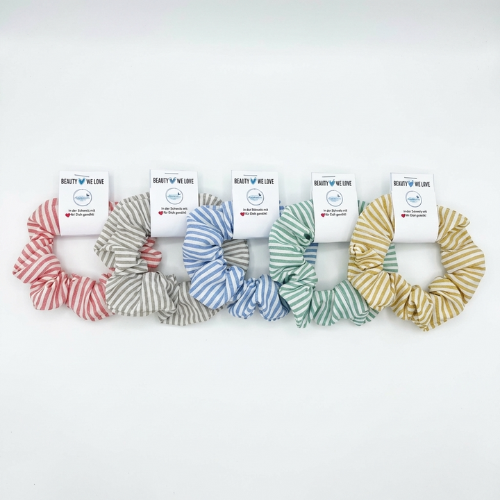 Scrunchie „Linen Stripes“ – Swiss Made