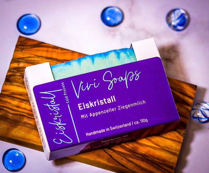 Eiskristall – Handgemachte Ziegenmilchseife - mit Flieder und Moschusduft