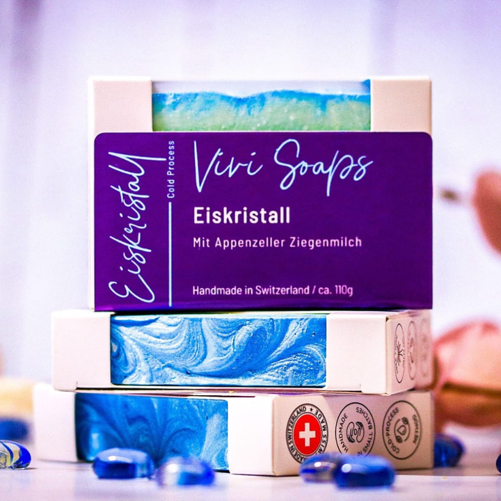 Eiskristall – Handgemachte Ziegenmilchseife - mit Flieder und Moschusduft