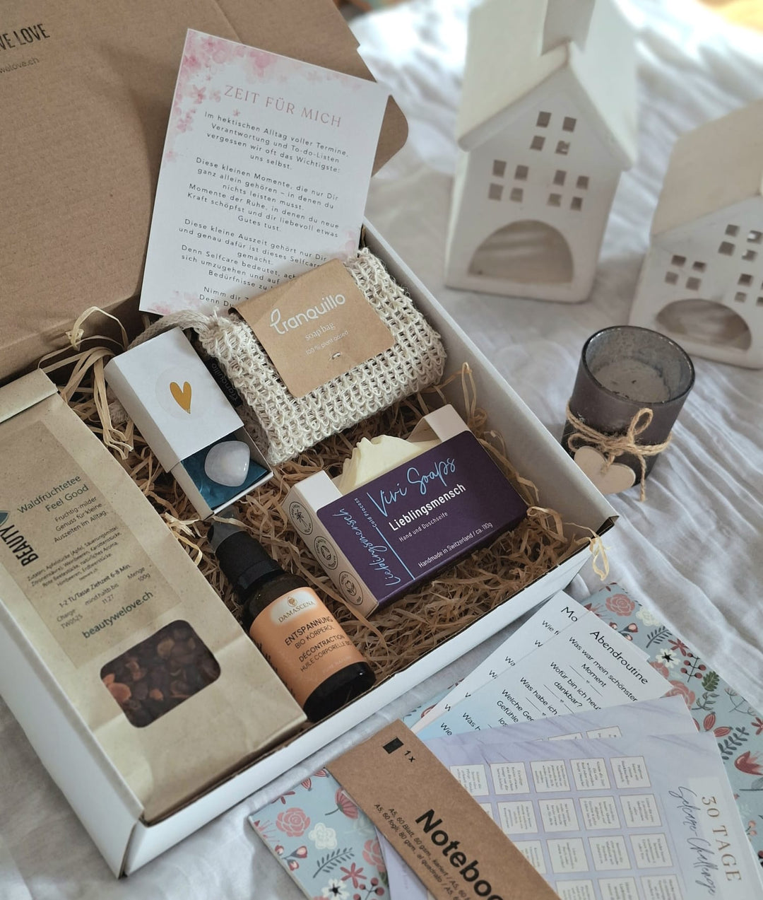 Geschenk- Set Wohlfühlmomente für Dich- Selfcarebox mit Challenge