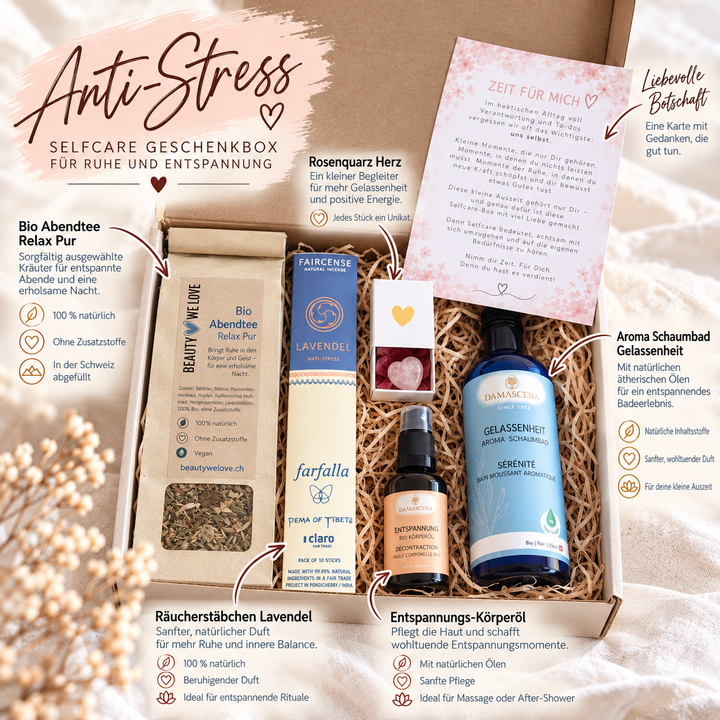 Geschenkbox Anti-Stress – Selfcare Geschenkbox für Ruhe & Entspannung
