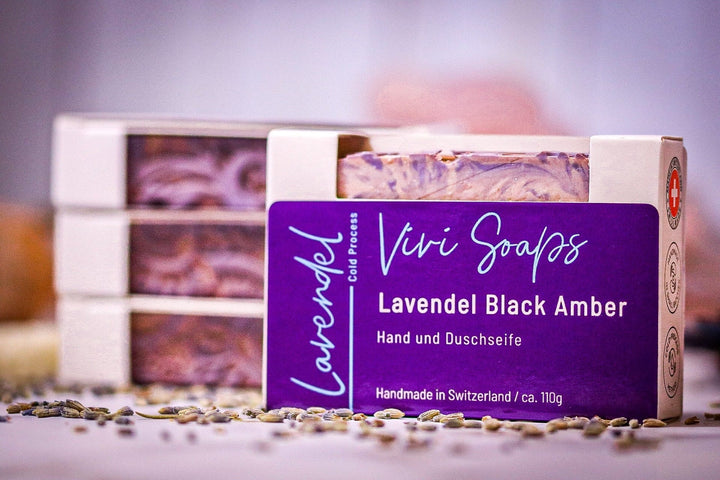 Lavendel Black Amber Seife - handgemachte vegane Naturseife