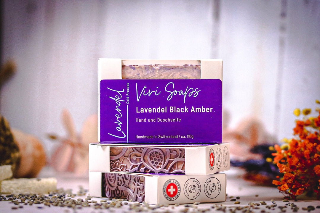 Lavendel Black Amber Seife - handgemachte vegane Naturseife