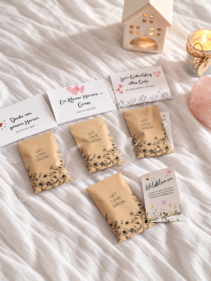 Schweizer Wildblumensamen «Let Love Grow» - Geschenkset in 3 Varianten