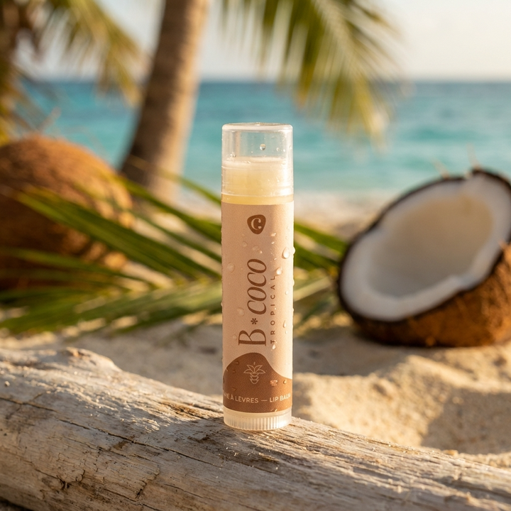 Baume à lèvres B-coco - Soin naturel des lèvres au parfum de noix de coco
