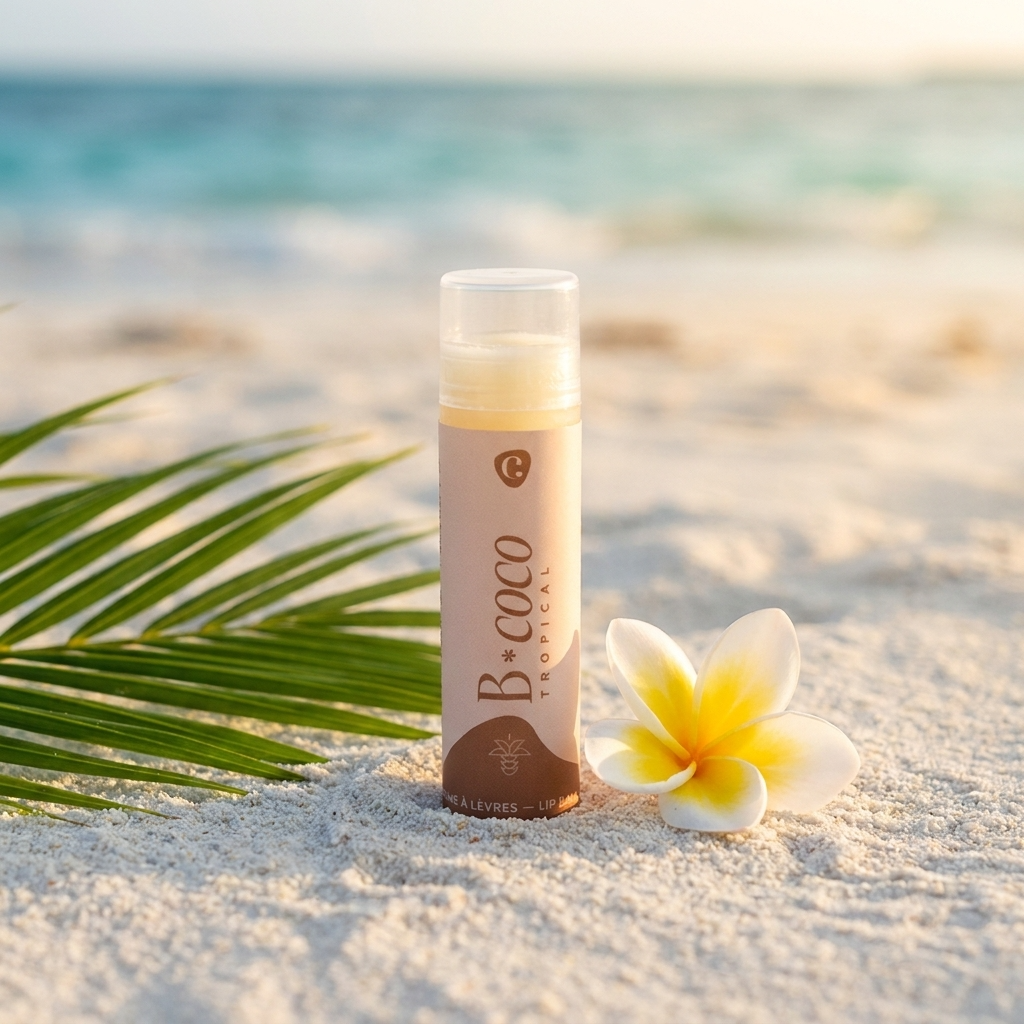 Baume à lèvres B-coco - Soin naturel des lèvres au parfum de noix de coco