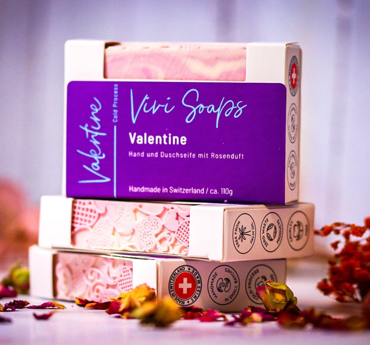 Rosenseife „Valentine“ – handgemachte Naturseife mit Rosenduft