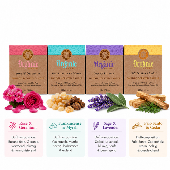 Organic Goodness Sojawachs-Duftkerze Salbei & Lavendel - 200g