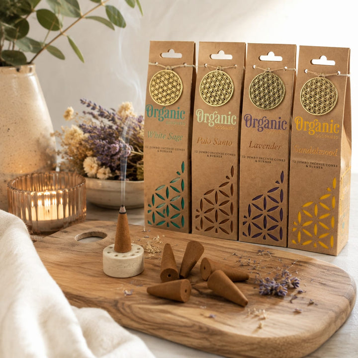Organic Goodness Räucherkegel Weißer Salbei – inkl. Keramikhalter