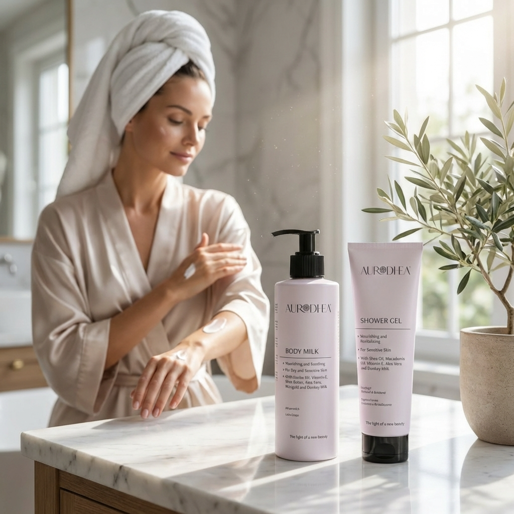 Die Aurodhea Körpercreme mit Eselsmilch ist eine reichhaltige, regenerierende Pflege für trockene, empfindliche und anspruchsvolle Haut. Ihre besondere Wirkstoffkombination versorgt die Haut intensiv mit Feuchtigkeit, wirkt rückfettend und unterstützt die natürliche Hautbarriere.