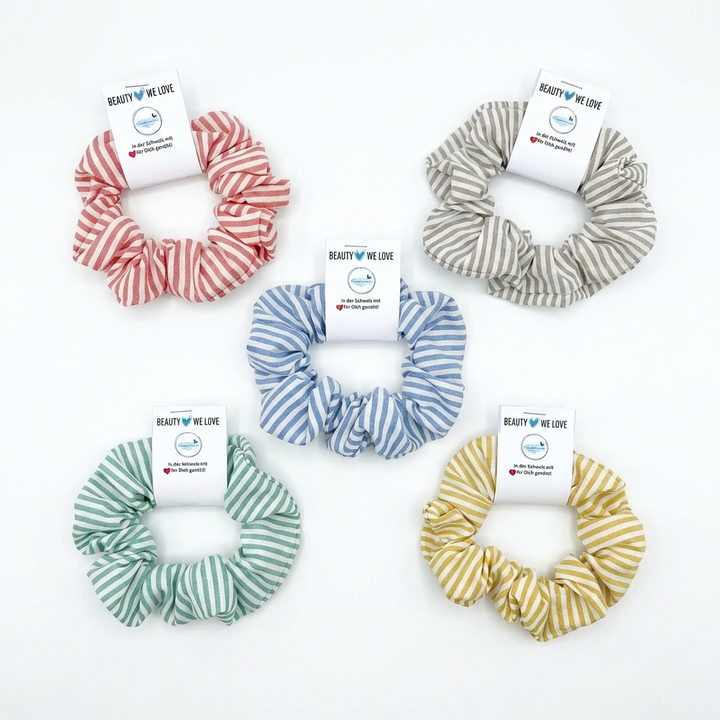 Scrunchie „Linen Stripes“ – Swiss Made