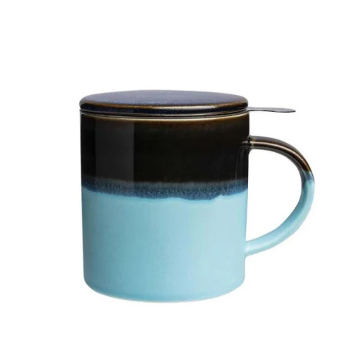 Grosse Tee-Tasse mit Teesieb BLUE DREAM - 410 ml