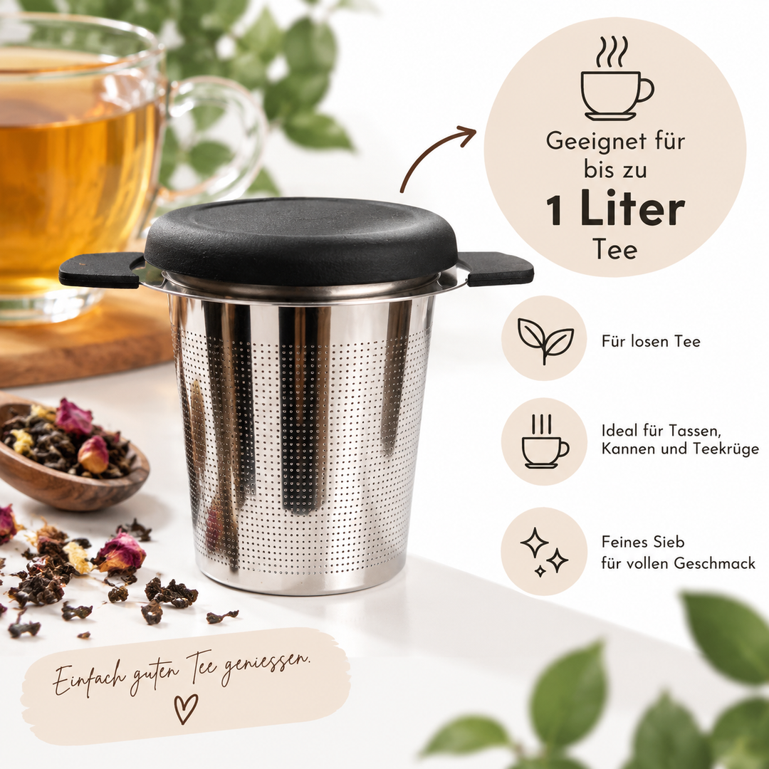 Teefilter aus Edelstahl – Dauerfilter & Mehrweg-Teesieb für losen Tee