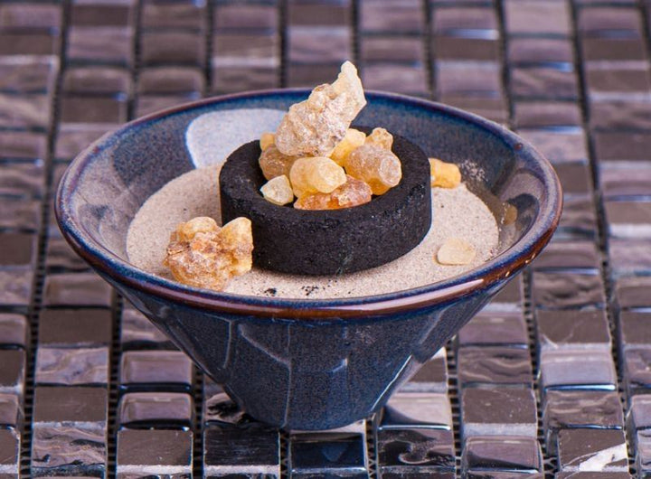 Räucherschale aus Keramik – Dunkelblau - ca ø 10 cm