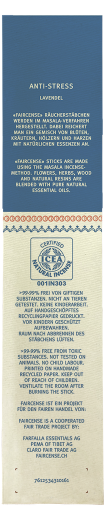 Lavendel  Räucherstäbchen / Anti-Stress, Faircense von Farfalla